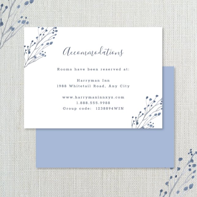 Dusty Blue wedding accommodations Enclosure Card (Creator Uploaded)