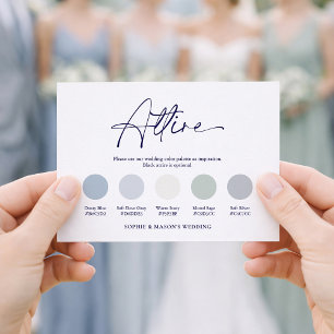 Dusty Blue Wedding Attire Card Floral Attire
