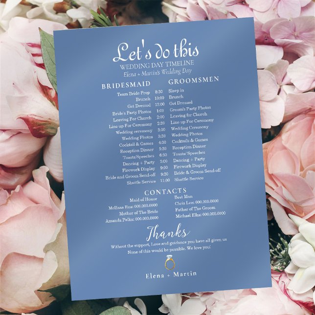 Dusty Blue Wedding Bridal Timeline (Creator Uploaded)