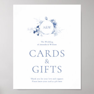 Dusty Blue Wedding Cards and Gifts Sign