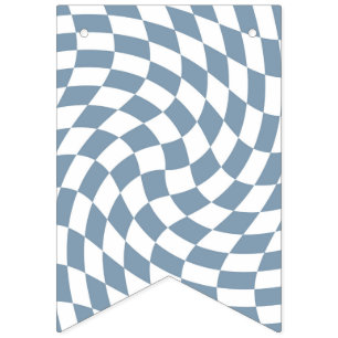 Dusty Blue Wedding Collection Check Chequered    Bunting