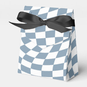 Dusty Blue Wedding Collection Check Chequered    Favour Box