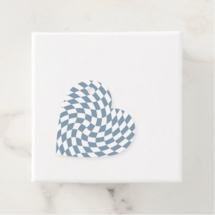 Dusty Blue Wedding Collection Check Chequered    Favour Tags