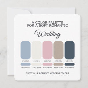 Dusty Blue Wedding Colour Palette Romantic Wedding Invitation