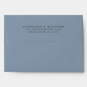 Dusty Blue Wedding Couple Return Address Elegant Envelope