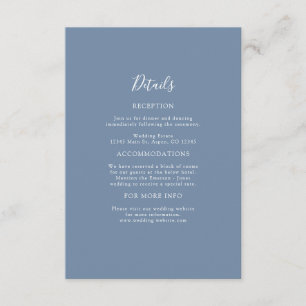 Dusty Blue Wedding Detail Enclosure Card