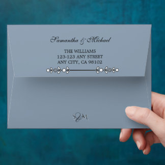 Dusty Blue Wedding Envelope