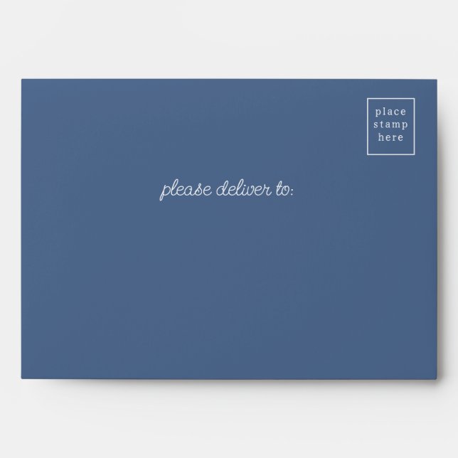 Dusty Blue Wedding Envelope (Front)