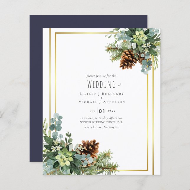 Dusty Blue Wedding Eucalyptus Greenery Budget (Front/Back)