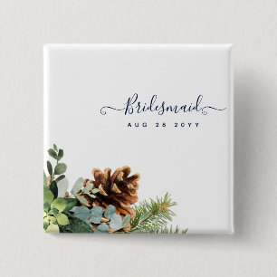 Dusty Blue Wedding Eucalyptus Greenery Budget 15 Cm Square Badge