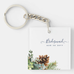 Dusty Blue Wedding Eucalyptus Greenery Budget Key Ring