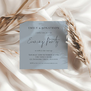 Dusty Blue Wedding Evening Party Invite