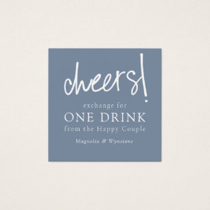 Dusty Blue Wedding Free Drink Tokens