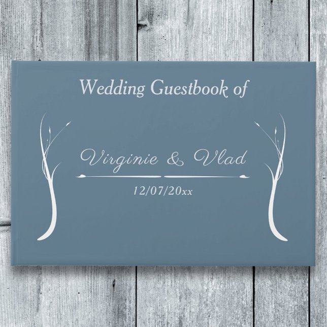 Dusty Blue Wedding Guest Book (Dusty Blue Wedding Guest Book)