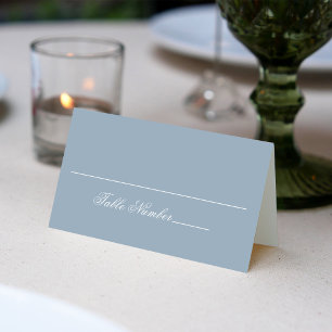 Dusty Blue Wedding Guest Table Number Place Card