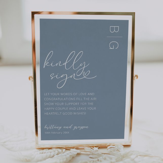 Dusty Blue Wedding Guestbook Sign (Creator Uploaded)