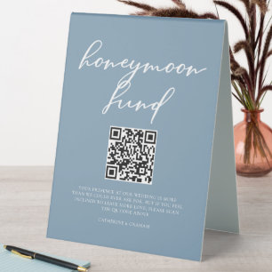 Dusty Blue Wedding Honeymoon Fund QR Code