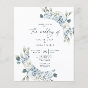 Dusty Blue Wedding Invitation