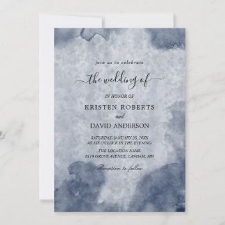 dusty blue wedding invitation