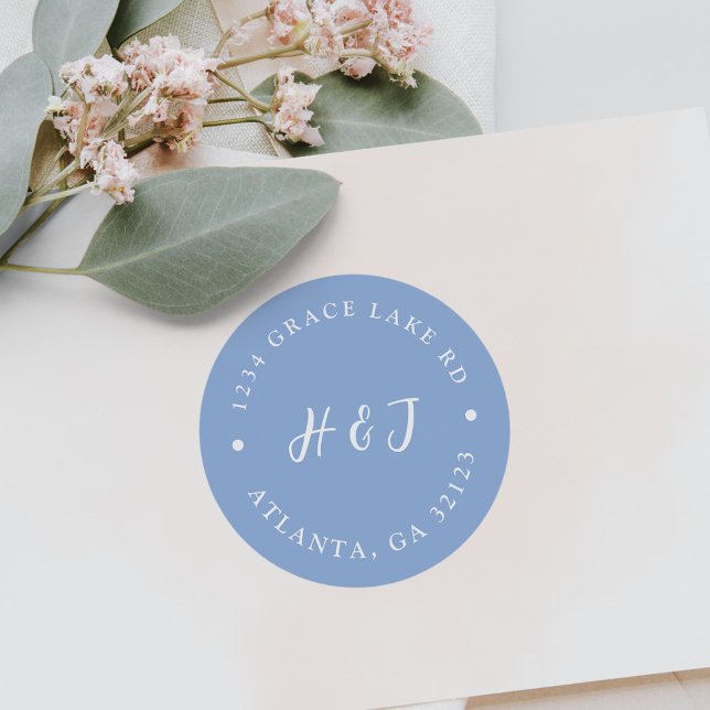 Dusty Blue Wedding Invitation Return Address Label (Creator Uploaded)