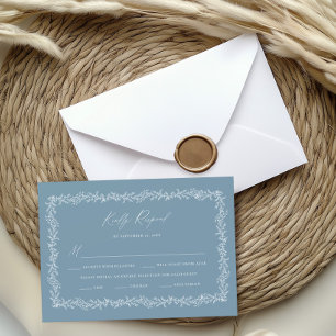 Dusty Blue Wedding Invitation RSVP Response Card
