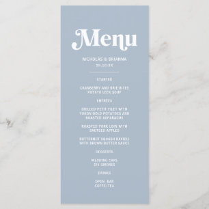 Dusty Blue Wedding Menu