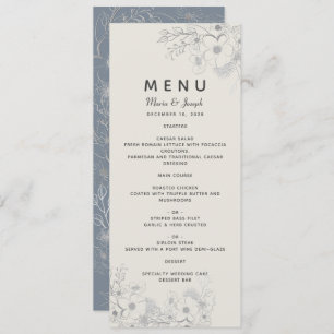 Dusty Blue Wedding Menu