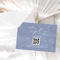 Dusty Blue Wedding Modern Simple QR