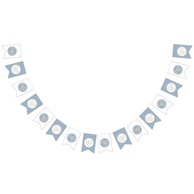 Dusty Blue Wedding Monogram Bunting (All)