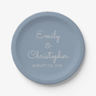 Dusty Blue Wedding or Reception Simple Plates