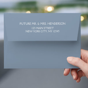 Dusty Blue Wedding or Save the Date Envelope