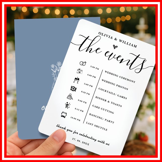 Dusty Blue Wedding Order of Events Program (Creator Uploaded)