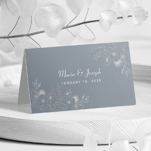 Dusty Blue Wedding Place Card