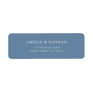 Dusty Blue Wedding Return Address Label