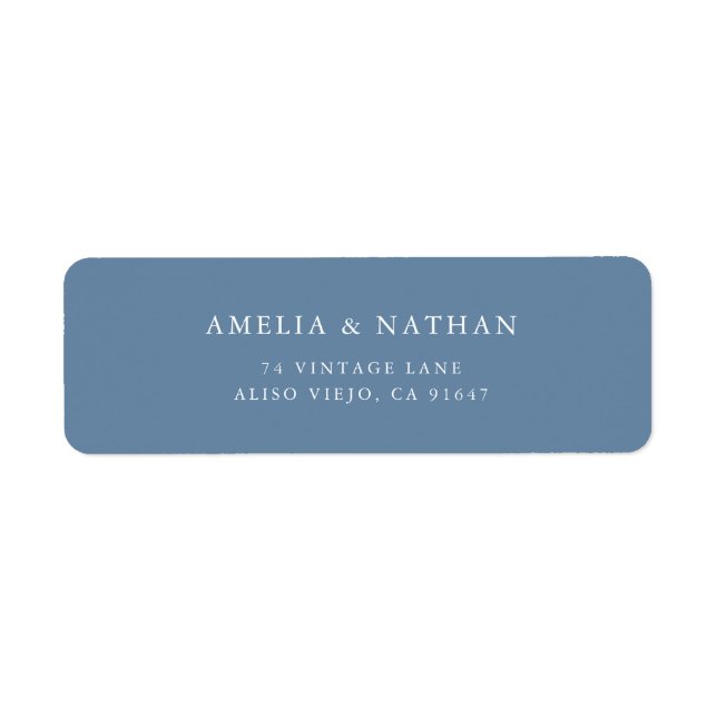 Dusty Blue Wedding Return Address  Label (Front)