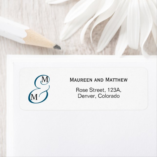 Dusty Blue Wedding Return Address Label (Insitu)