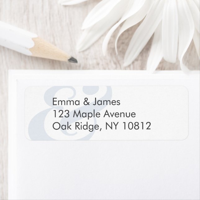 Dusty Blue Wedding Return Address Label | Centred (Insitu)