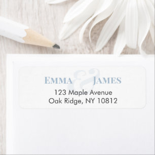 Dusty Blue Wedding Return Address Label Names