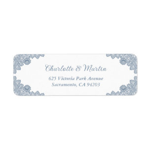 Dusty Blue Wedding Return Address Return Address Label