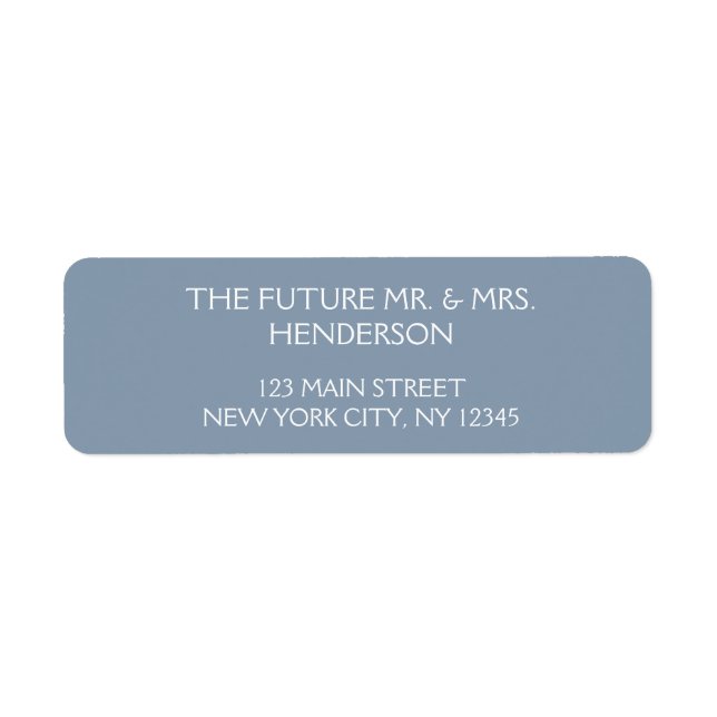 Dusty Blue Wedding Return Address Return Address Label (Front)