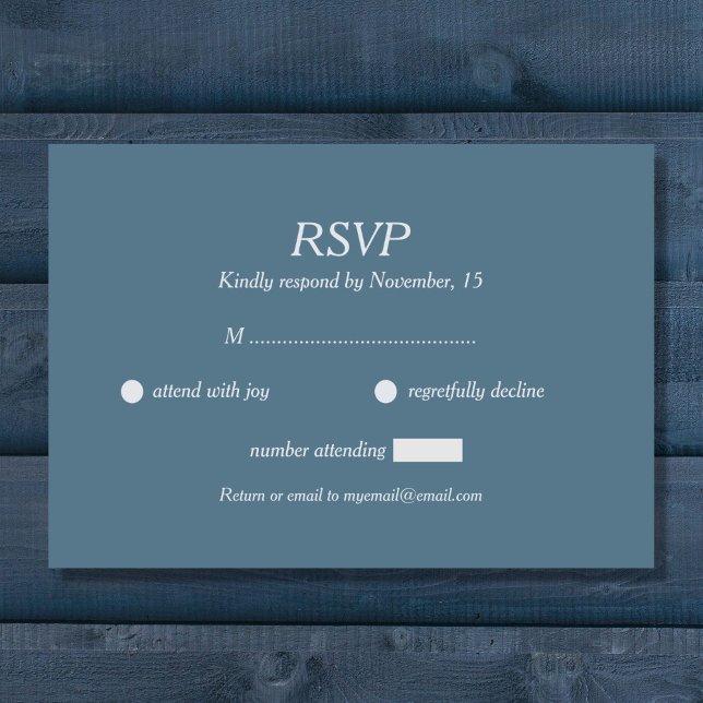 Dusty Blue Wedding RSVP Card (Dusty Blue Wedding RSVP Card)