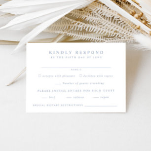 Dusty Blue Wedding RSVP Card