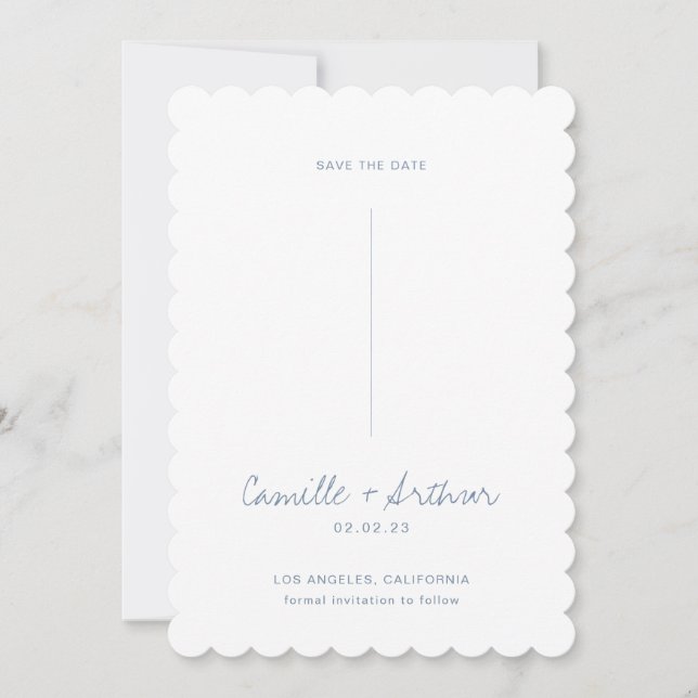 Dusty Blue Wedding Save the Date Invitation (Front)