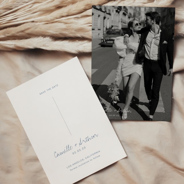 Dusty Blue Wedding Save the Date Invitation (Creator Uploaded)