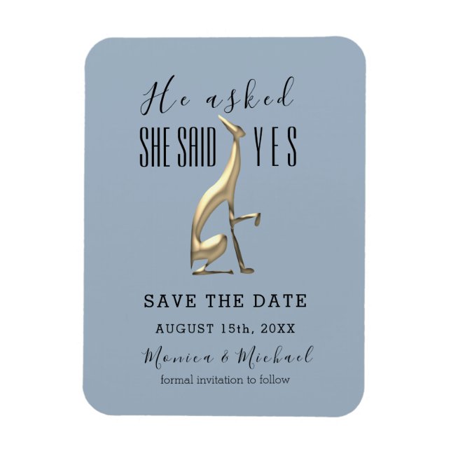 Dusty Blue Wedding Save The Date Magnet (Vertical)
