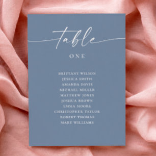 Dusty Blue Wedding Seating Chart   Coastal Seaside Invitation