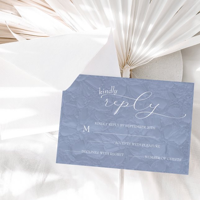 Dusty Blue Wedding Simple Chic RSVP Card (Creator Uploaded)