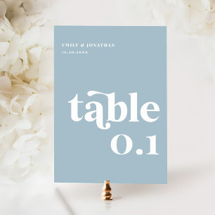Dusty Blue Wedding Table Number