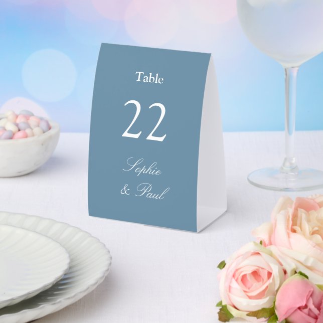 Dusty Blue Wedding Table Number Paper Table Tent (Insitu(Wedding))