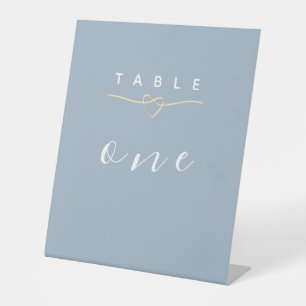 Dusty Blue Wedding Table Number Pedestal Sign